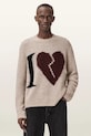 AllSaints sweter męski wełniany LOVER KNIT beżowy M009KE