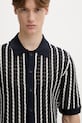 Rag & Bone sweter z krótkim rękawem męski bawełniany granatowy RH3726S6MCO