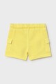Mayoral szorty bawełniane dziecięce 1223.3H.Baby.PPY2 żółty SS26