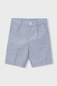 Mayoral szorty z domieszką lnu dziecięce 3201.5B.Mini.PPY2 niebieski SS26