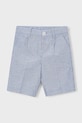 Mayoral szorty z domieszką lnu dziecięce 3201.5B.Mini.PPY2 niebieski SS26