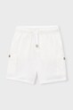 Dječje pamučne kratke hlače Mayoral bez uzorka bijela 3212.5H.Mini.PPY2