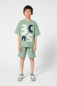 Dječje pamučne kratke hlače BOSS pletivo tirkizna J52930.162.174