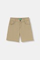 United Colors of Benetton pantaloni scuți cargo pentru copii din bumbac verde 47RGG901Y.P.season.PPY2