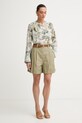 Weekend Max Mara šortky dámske bavlnené ARMONIA 2615141012600 zelená SS26