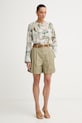 Weekend Max Mara šortky dámske bavlnené ARMONIA 2615141012600 zelená SS26