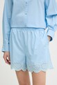 Stine Goya szorty damskie bawełniane niebieski SG.SS26.P146.2499