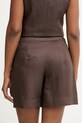 Ρούχα Marciano by Guess σορτς κομψά γυναικεία με πρόσμιξη λινού JANE G6GD21.W2367 καφέ