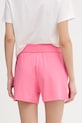 Дрехи HUGO къс панталон дамски с памук SIGNATURE_SHORT 50556815 розов
