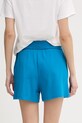 Дрехи HUGO къс панталон дамски с памук SIGNATURE_SHORT 50556815 син