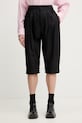 Kenzo szorty eleganckie damskie wełniane czarny FG52PA1209FA