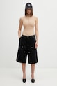 Carhartt WIP szorty bawełniane W Nixon Double Knee Short I036431.89B7 czarny