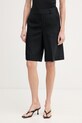 Mos Mosh szorty damskie z dodatkiem lnu Alexis czarny 176470