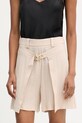 Simona Corsellini szorty eleganckie damskie z wiskozy beżowy P26CPSH00101