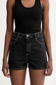 Τζιν σορτς American Vintage βαμβάκι μαύρο YOP09C