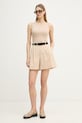 Lacoste szorty damskie z wełną FF0243 beżowy SS26