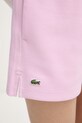 Lacoste pantaloni scurți de trening pentru femei, cu bumbac roz GF6901