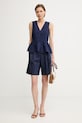 Trussardi szorty damskie z lnem P268A002348N granatowy SS26