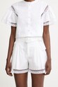 Twinset елегантен къс панталон дамски от памук с еластан бял 261TT2253