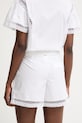 Дрехи Twinset елегантен къс панталон дамски от памук с еластан 261TT2253 бял