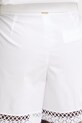 Twinset елегантен къс панталон дамски от памук с еластан бял 261TT2253
