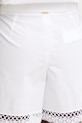 Twinset елегантен къс панталон дамски от памук с еластан бял 261TT2253