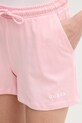 Guess trenirka kratke hlače ženske bombažne GIADA roza E6GD01.KCRZ1