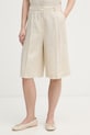 United Colors of Benetton šortky dámske ľanové béžová 4AGHD902L