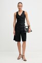 United Colors of Benetton kratke hlače za žene od lana 4AGHD902L crna SS26