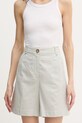 United Colors of Benetton σορτς κομψά γυναικεία με πρόσμιξη λινού πράσινο 4V6GD902M