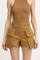 Pinko pantaloncini cargo da donna in cotone marrone 106821.A3AW