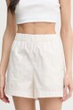 Calvin Klein Jeans kratke hlače ženske bombažne bež LV047F628G