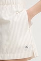 Calvin Klein Jeans kratke hlače ženske bombažne bež LV047F628G