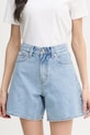 Calvin Klein Jeans kratke hlače ženske denim modra LV047F675G