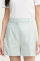 Calvin Klein Jeans kratke hlače ženske z dodatkom lanu turkizna LV047F632G
