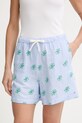 Tommy Hilfiger šortky dámske s ľanom SUMMER modrá WW0WW49555