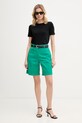 Tommy Hilfiger pantaloni scurți chinos de damă cu bumbac WW0WW49648 verde SS26