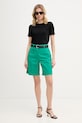 Tommy Hilfiger šortky chino dámske s bavlnou WW0WW49648 zelená SS26