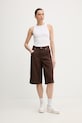 Levi's szorty damskie lniane SUPER BAGGY LONG 008DW brązowy SS26