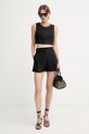 Elisabetta Franchi σορτς γυναικεία με λινό SH01162E2 μαύρο SS26