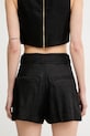Ρούχα Elisabetta Franchi σορτς γυναικεία με λινό SH01162E2 μαύρο