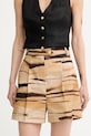 Elisabetta Franchi σορτς Γυναικεία βαμβακερά με ελαστάν μπεζ SH01362E2