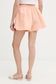 Oblečenie Lacoste šortky dámske s ľanom FF1428 oranžová