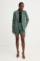 Patrizia Pepe szorty damskie z dodatkiem lnu 2P1760.A052 zielony SS26