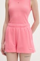 Tommy Jeans szorty dresowe damskie bawełniane różowy DW0DW22230