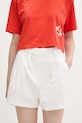 Tommy Jeans szorty damskie bawełniane z elastanem biały DW0DW23268