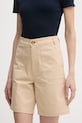 U.S. Polo Assn. szorty damskie bawełniane z elastanem CHINO beżowy WUP2228