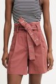 BOSS Orange šortky dámske bavlnené s elastanom C Tulina-D burgundské 50556394