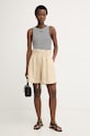 BOSS Orange šortky dámske s prímesou ľanu C Tacolina 50561845 béžová SS26