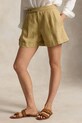 Polo Ralph Lauren szorty damskie lniane DELAVE LINEN-WVN-SHORTS beżowy 211A12967001